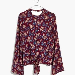 Madewell bell sleeve floral top blouse
